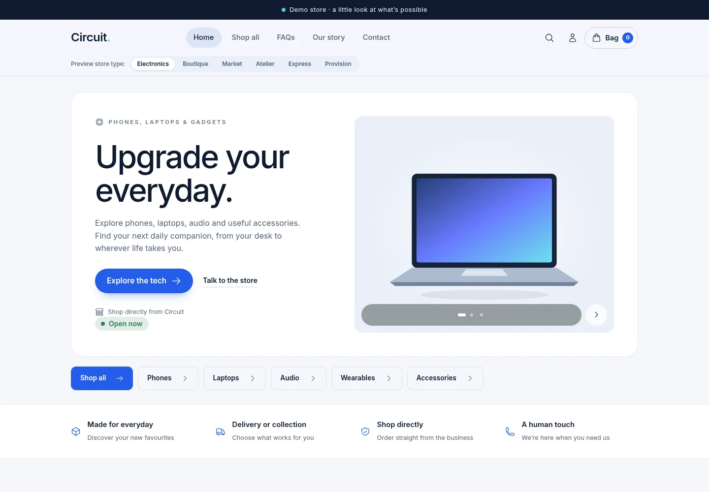 Actual Electronics POS storefront template preview Lodgestatus Bonifade Technologies