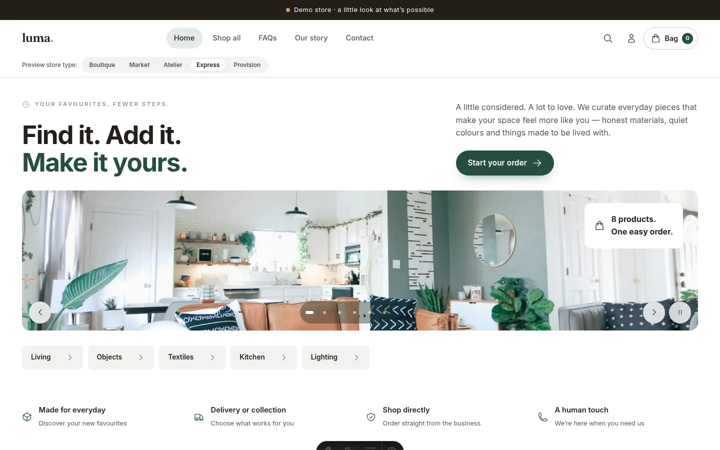 Actual Express POS storefront template preview Lodgestatus Bonifade Technologies